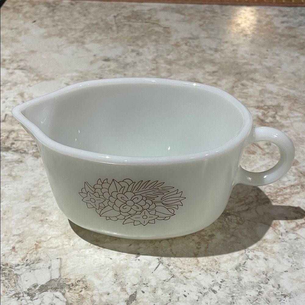 Vintage Pyrex Woodland Brown gravy boat
